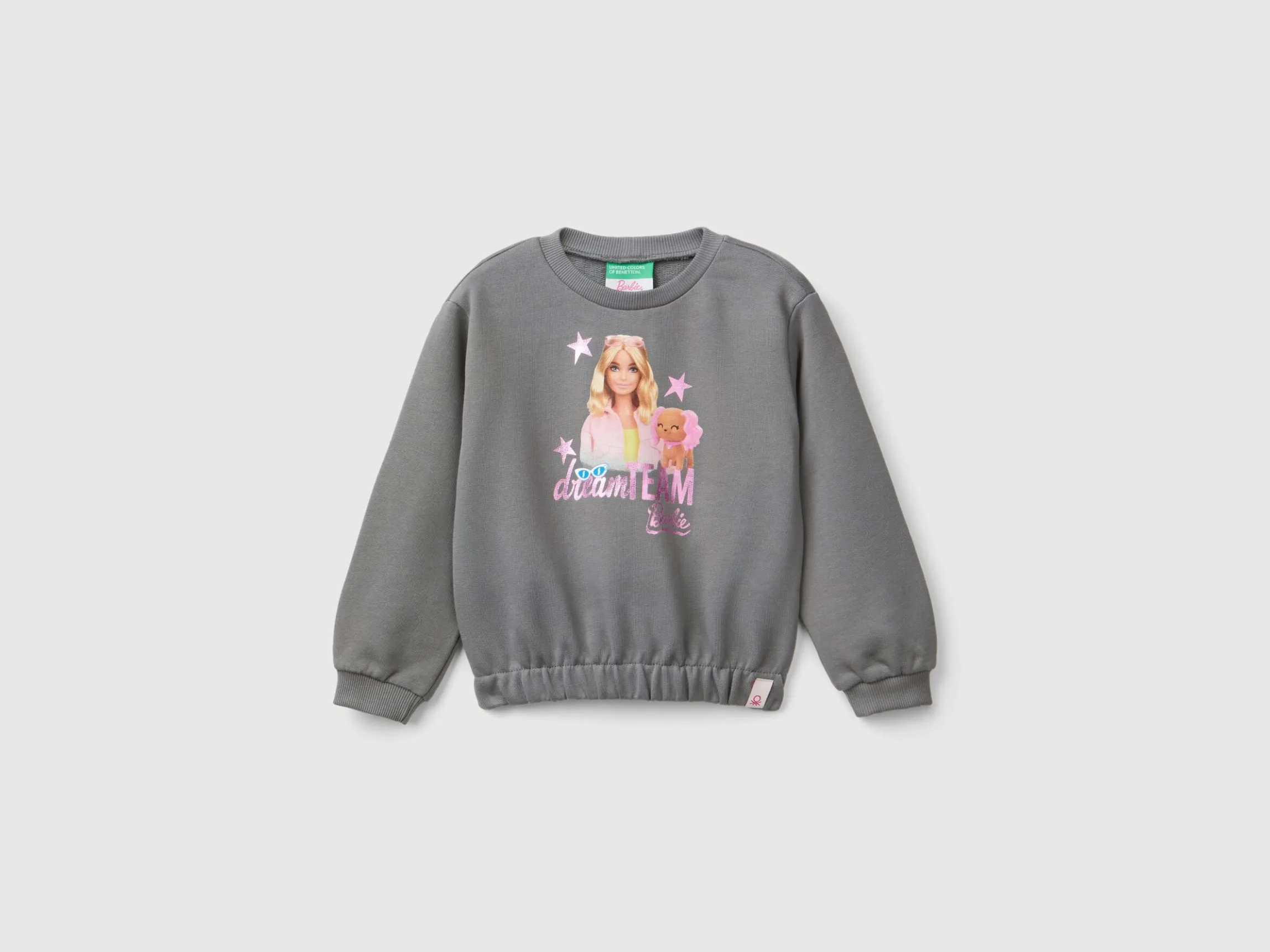 Gray Barbie sweatshirt with glossy print