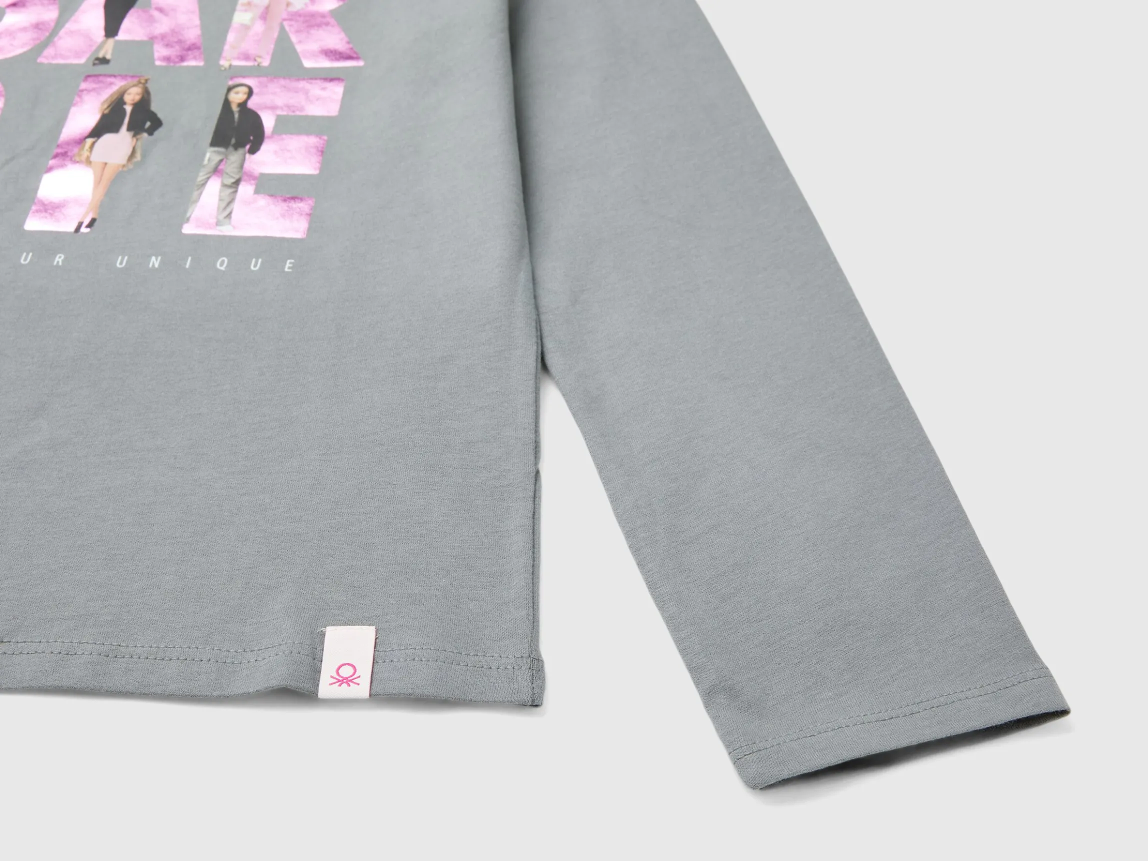 Gray Barbie t-shirt with glossy print