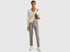 Gray slim fit cotton chinos