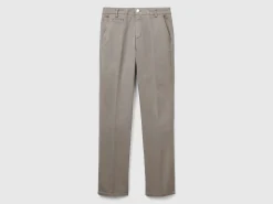 Gray slim fit cotton chinos