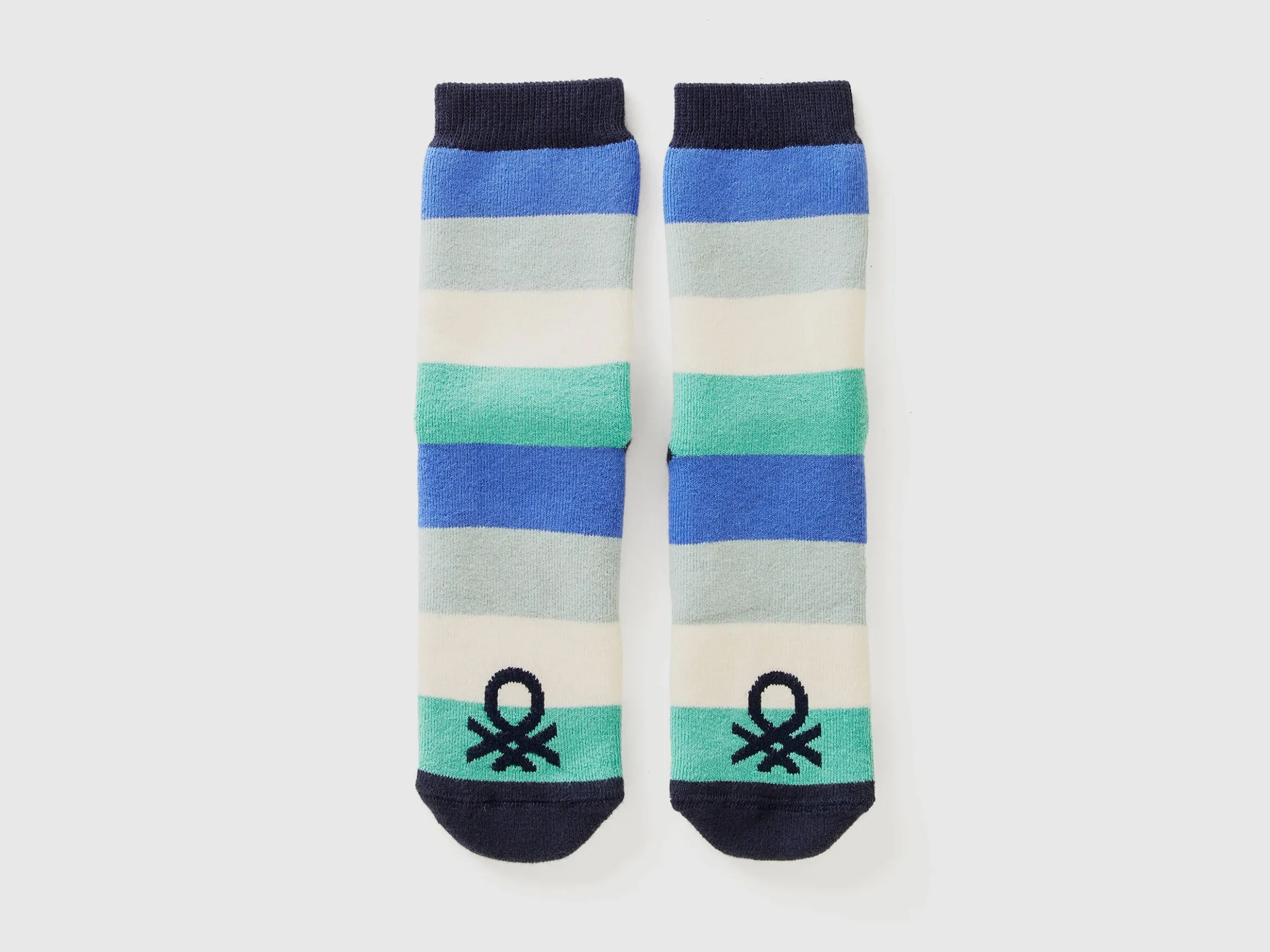 Green and blue non-slip socks