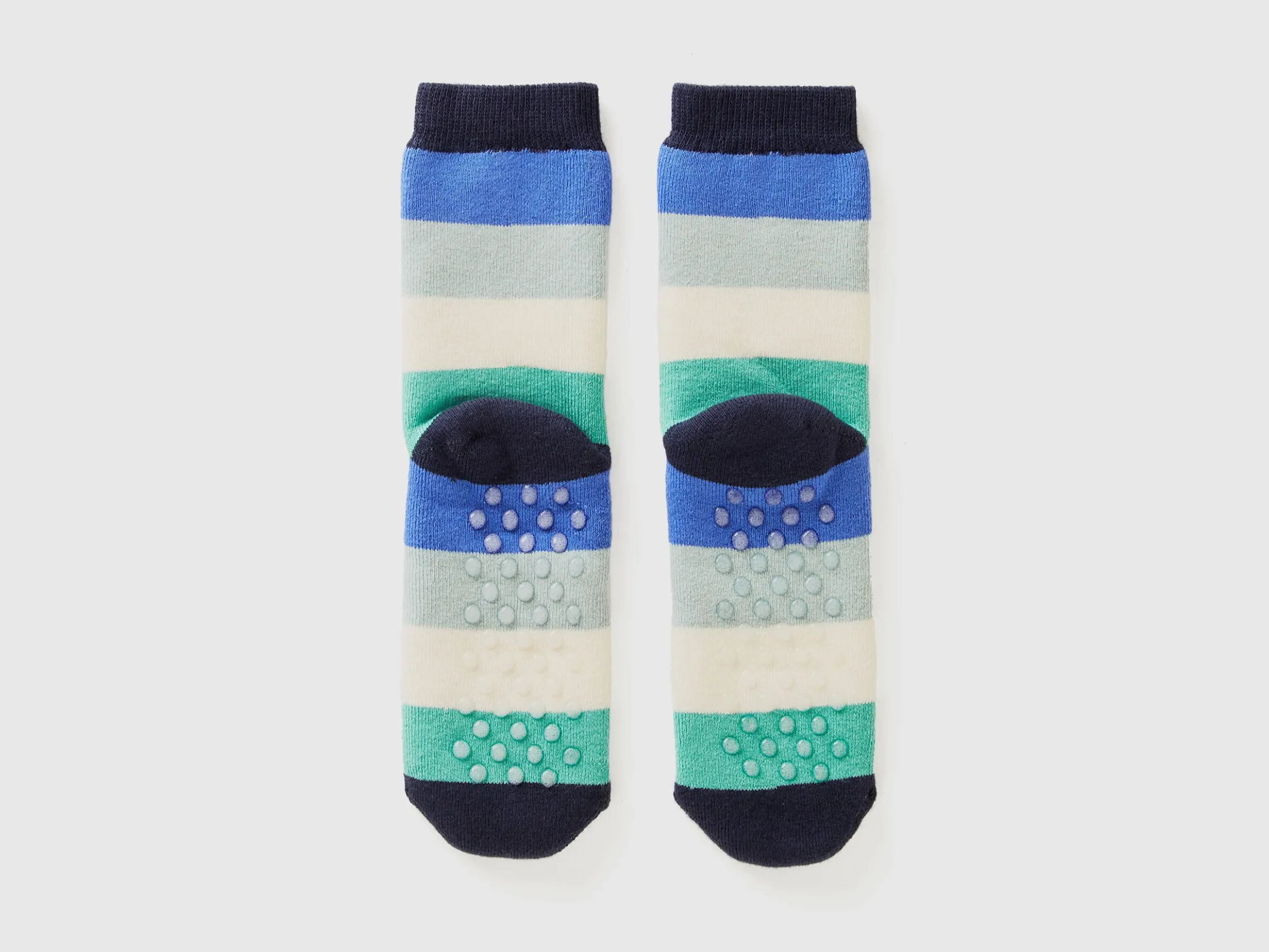 Green and blue non-slip socks