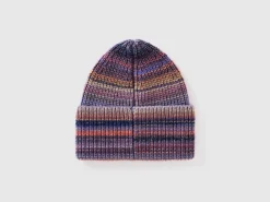 Hat in multicolored wool blend