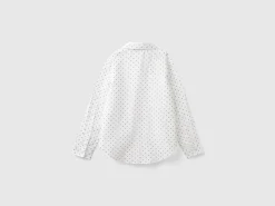 Heart pattern shirt in pure cotton