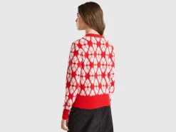 Heart sweater in recycled wool blend