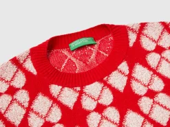 Heart sweater in recycled wool blend
