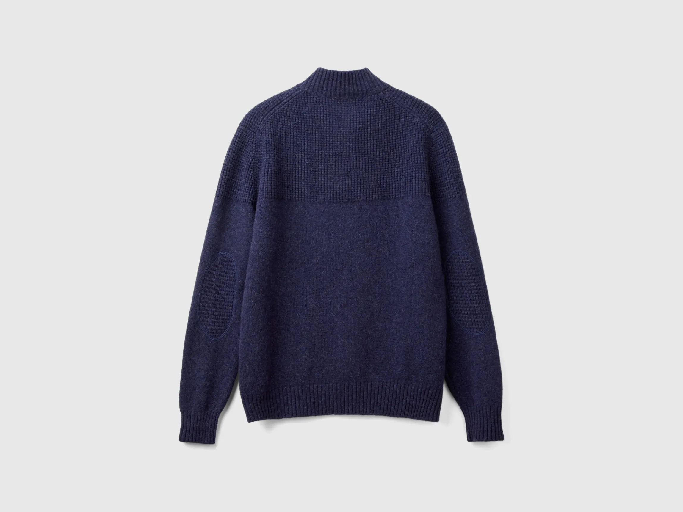 High neck sweater in pure Shetland wool