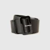 High waist belt in imitation leather