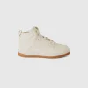 High-top sneakers in imitation leather and mesh