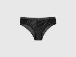 High-waisted briefs in glossy fabric
