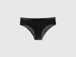 High-waisted briefs in glossy fabric