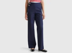 High-waisted palazzo trousers