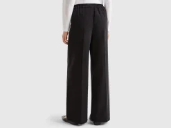 High-waisted palazzo trousers