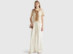 High-waisted palazzo trousers