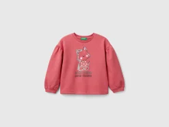 Hoodie with glittery print