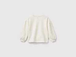 Hoodie with glittery print