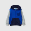 Hoodie with zip and embroidered logo