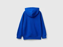 Hoodie with zip and embroidered logo