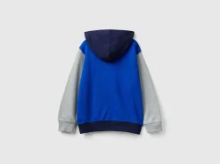 Hoodie with zip and embroidered logo