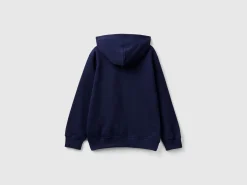 Hoodie with zip and embroidered logo