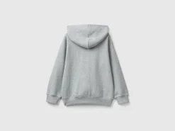 Hoodie with zip and embroidered logo