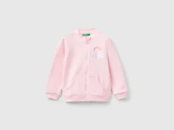 Hoodie with zip in organic cotton
