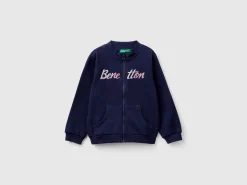 Hoodie with zip in organic cotton