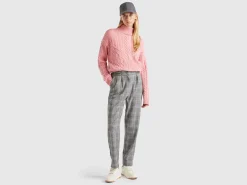 Houndstooth flannel trousers