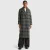 Jacquard check coat