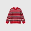 Jacquard sweater in wool blend