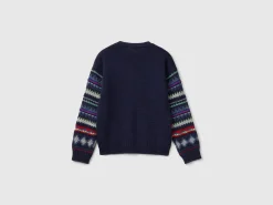 Jacquard sweater in wool blend