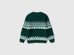 Jacquard sweater in wool blend