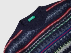 Jacquard sweater in wool blend