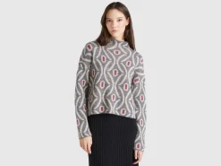Jacquard turtle neck sweater