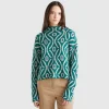 Jacquard turtle neck sweater