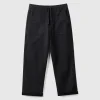 Joggers in cotton blend with drawstring