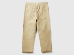 Joggers in cotton blend with drawstring