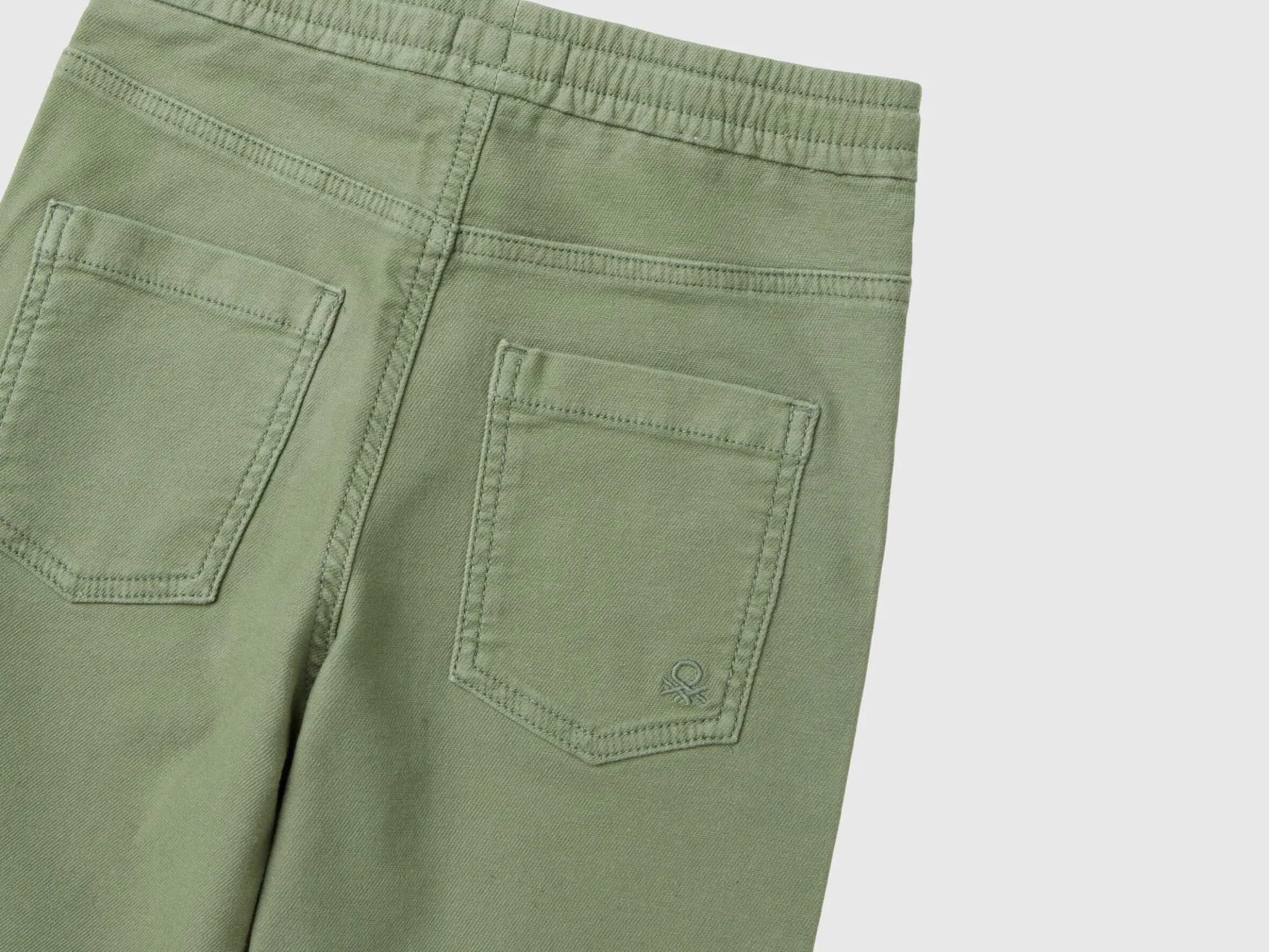 Joggers in cotton blend with drawstring