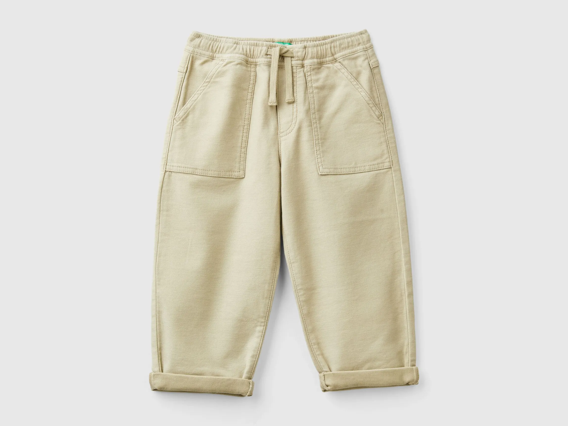 Joggers with cotton blend with drawstring