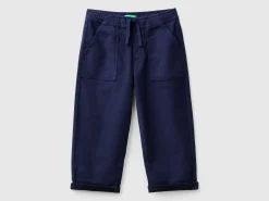 Joggers with cotton blend with drawstring