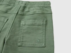 Joggers with cotton blend with drawstring