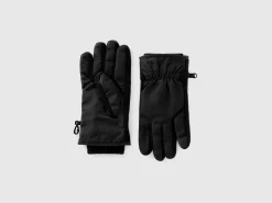 Knit and nylon gloves