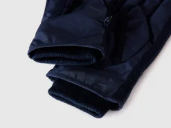 Knit and nylon gloves