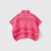 Knit cape with lurex