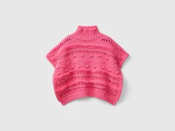 Knit cape with lurex