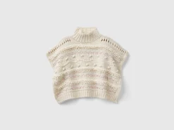 Knit cape with lurex