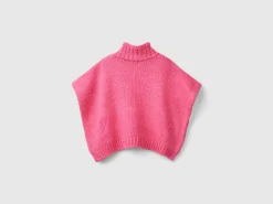 Knit cape with lurex