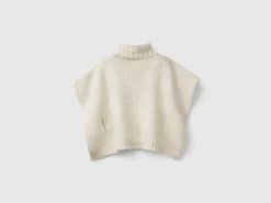 Knit cape with lurex