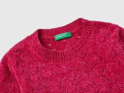 Knit chenille sweater