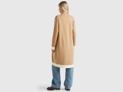 Knit coat with fringe